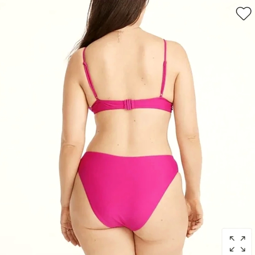 NEW J. Crew Hallie High Rise Radiant Fuschia Bikini Bottom Size 2X - Picture 6 of 6
